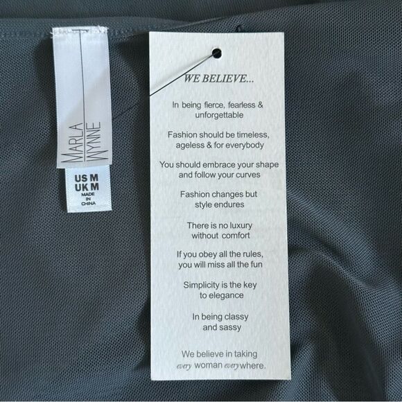 New With Tags Gray MarlaWynne Collection Chiffon Mesh Open Shrug Size Med - Picture 6 of 9